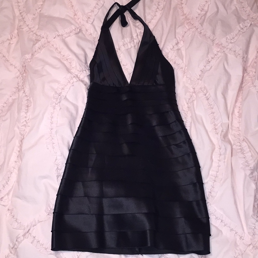Black BCBG halter dress
